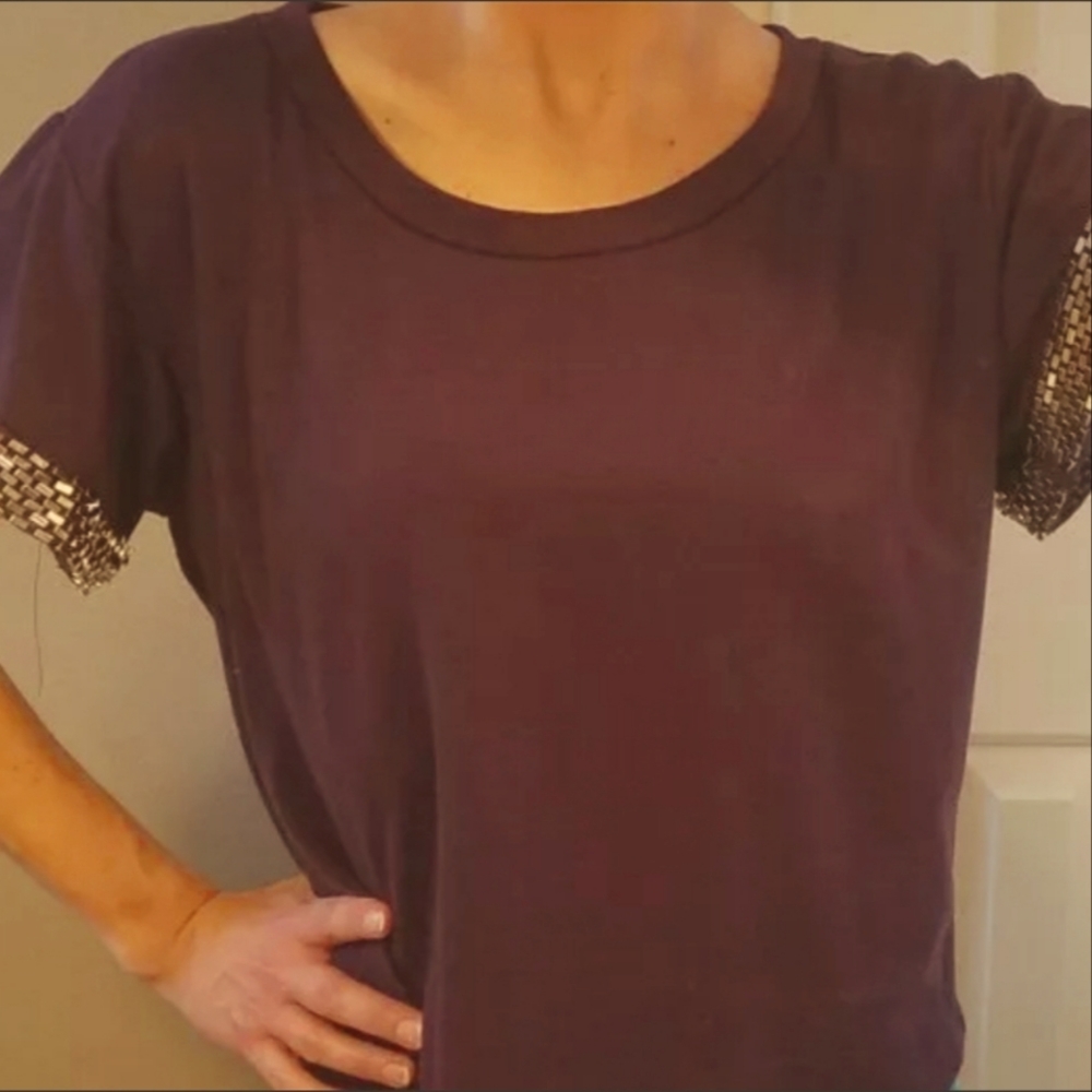 Women's Small Threads Purple Ree with Silver Beads